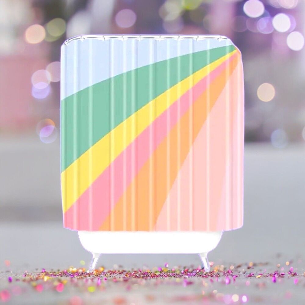 SOCIETY6 Sweet Rainbow Road Shower Curtain New With Tags RV $64.99